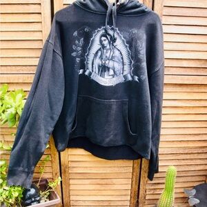 Faded Black Virgin Mary Hoodie